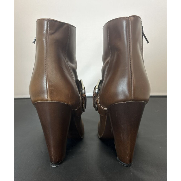 Cole Haan Boots Womens 7.5 B Milana Side Zip Ankle Bootie D25150 Brown Heels FS - Picture 5 of 15